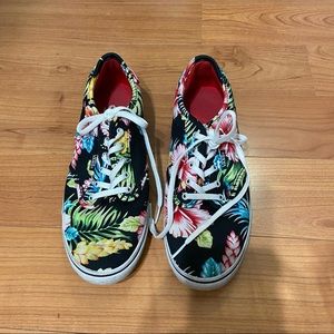 Tropical print vans